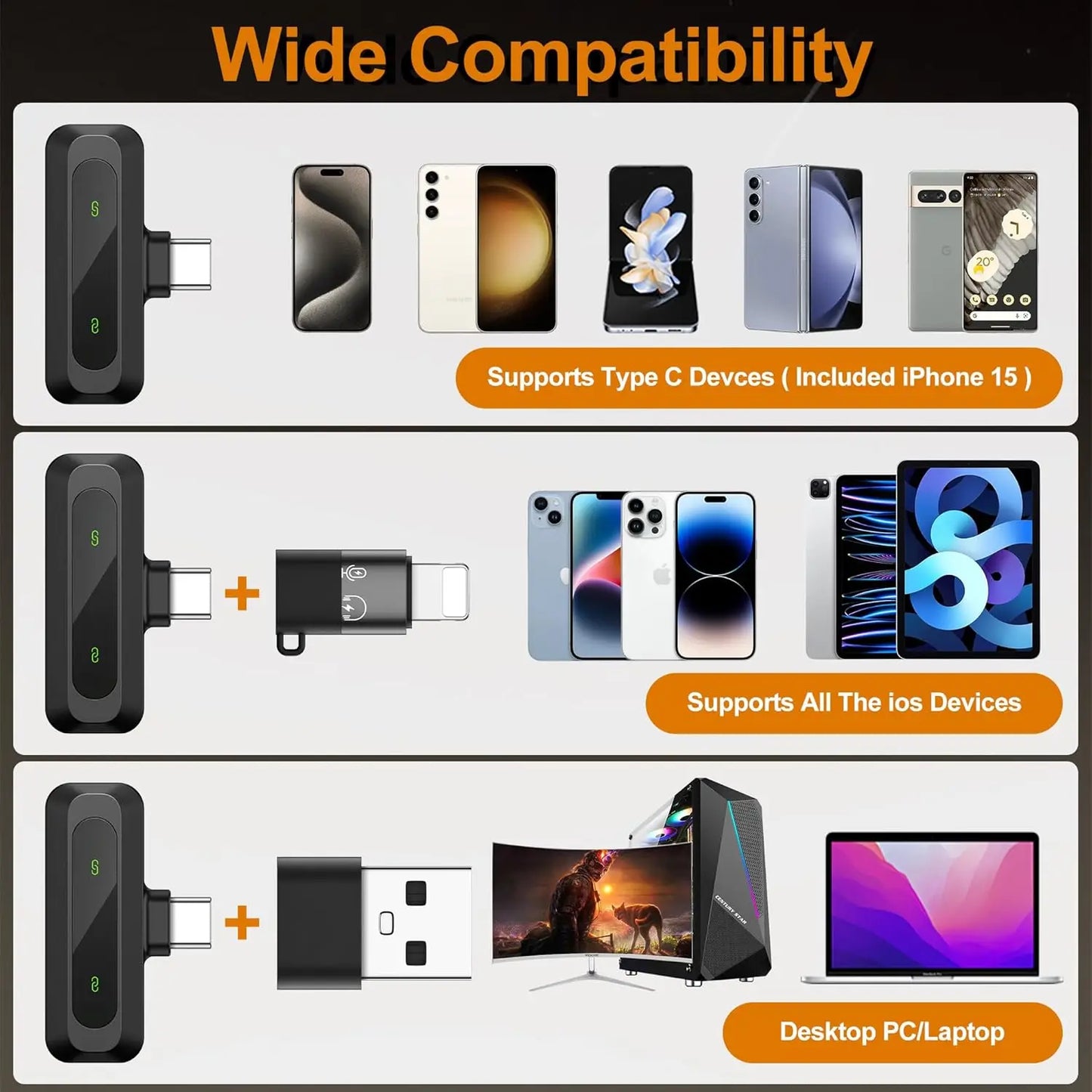 Wireless Lavalier Microphone – Mini Clip Mic for iPhone, Android, Laptop & Vlogging