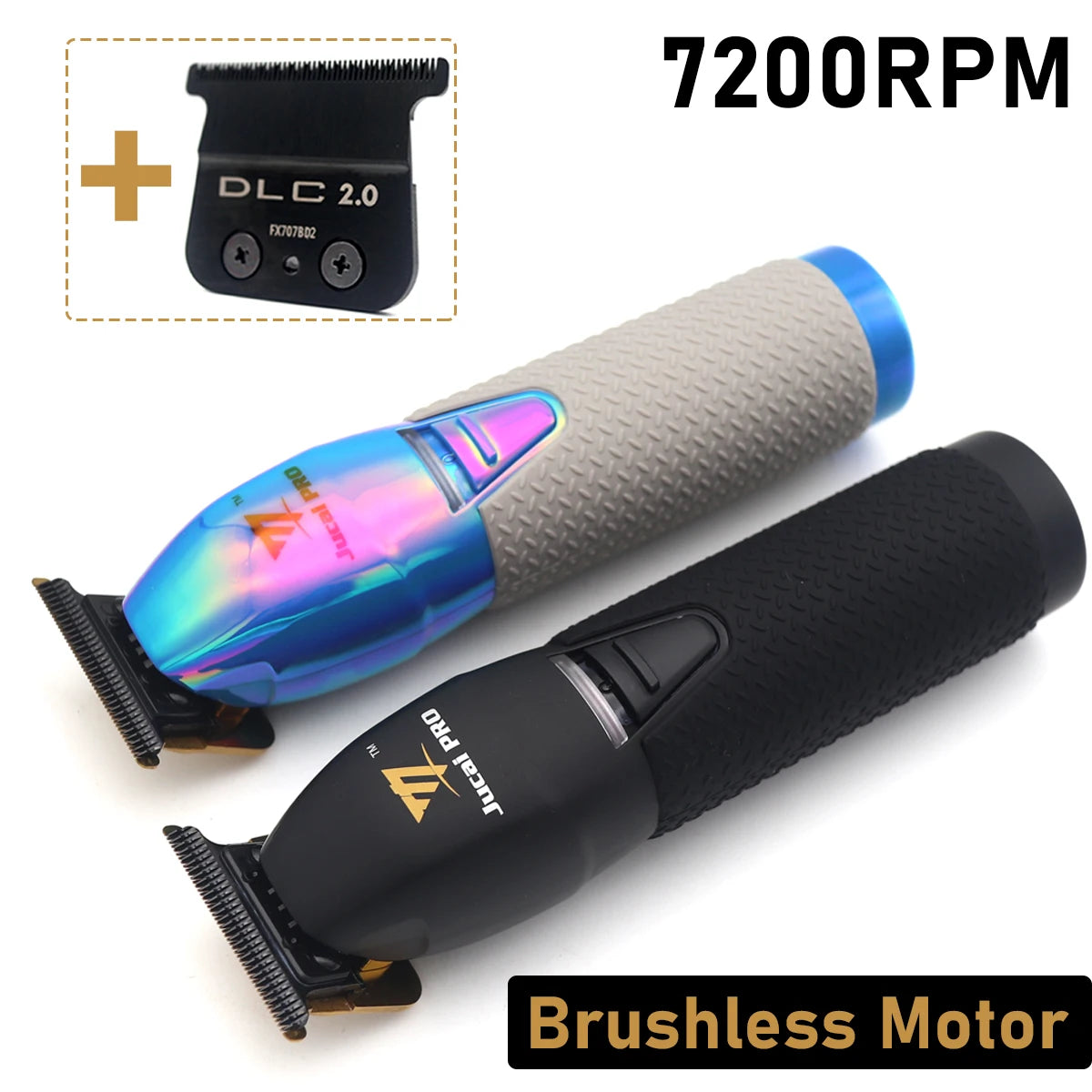 JUCAI Pro Wireless Hair Clipper – 0 Tooth Pitch, 7200RPM, Ultra-Thin Design