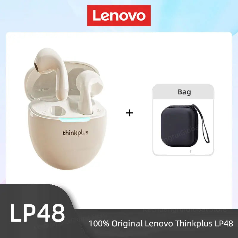 Original Lenovo LP48 TWS Wireless Bluetooth 5.4 Earphone Gaming HIFI Music  Noice Cancelling Dual Mode