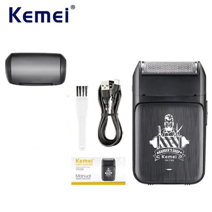 Kemei Compact Single Foil Shaver – Portable Cordless Razor for Men