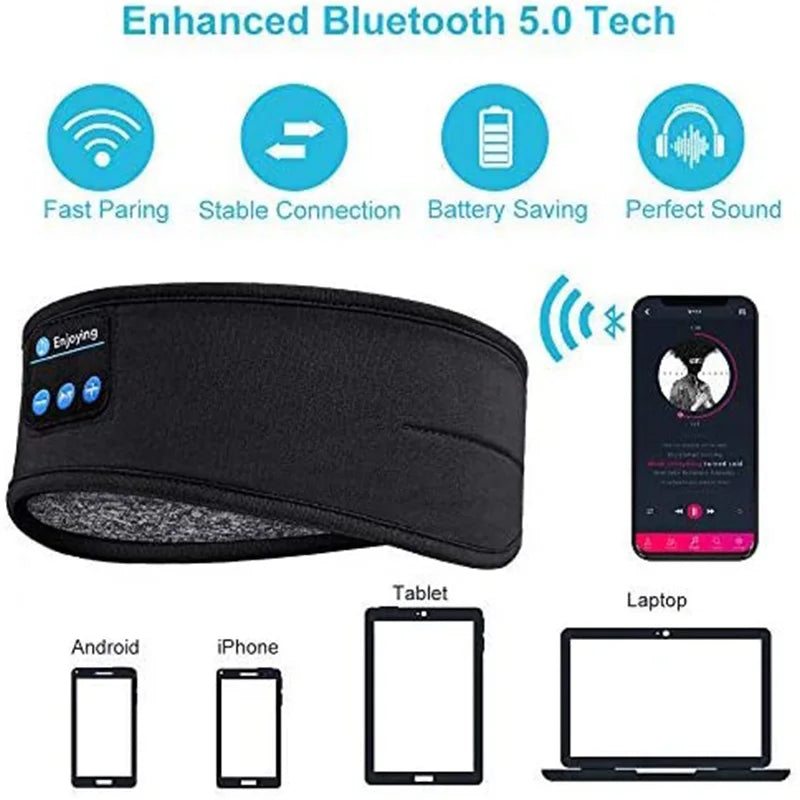 Fone Bluetooth Earphones Sports Sleeping Elastic Wireless Music Eye Mask Wireless Bluetooth Headband