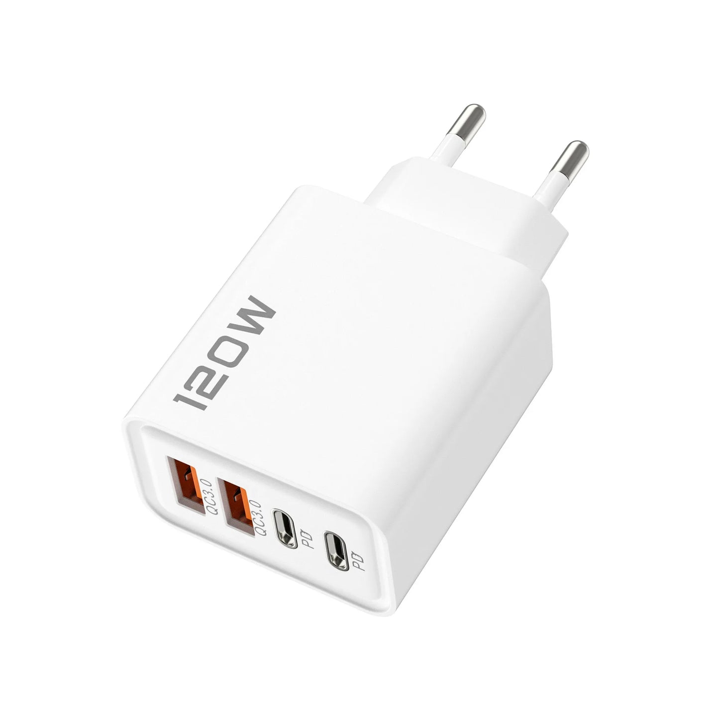 4 Port USB C PD Charger Total 120W Fast Charger Type C Quick 3.0 USB For iPhone Samsung Xiaomi Phone Plug