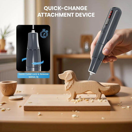 CreationSpace 8V Cordless Rotary Tool Kit – 5-Speed with Digital Display & Auto-Lock Chuck for Drilling & Engraving