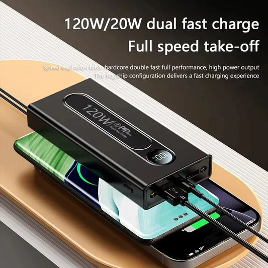 120W 80000mAh large capacity portable power bank LED digital display super fast charging mobile power for Iphone Xiaomi Samsung