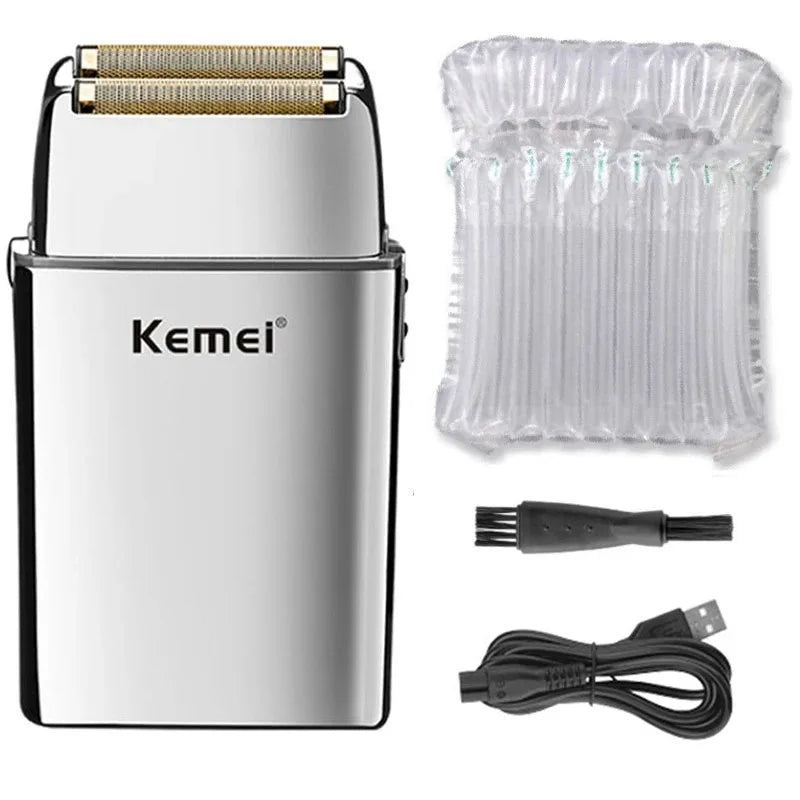 Kemei TX5 Pro Metal Electric Shaver – Rechargeable Barber Hair Clipper for Men