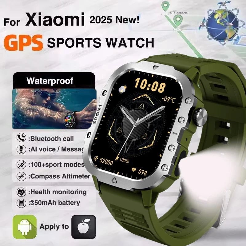 New GPS Sport Smart Watch Waterproof  BT Call MilitaryGrade Outdoor IP67 for Men Women Fashion Business