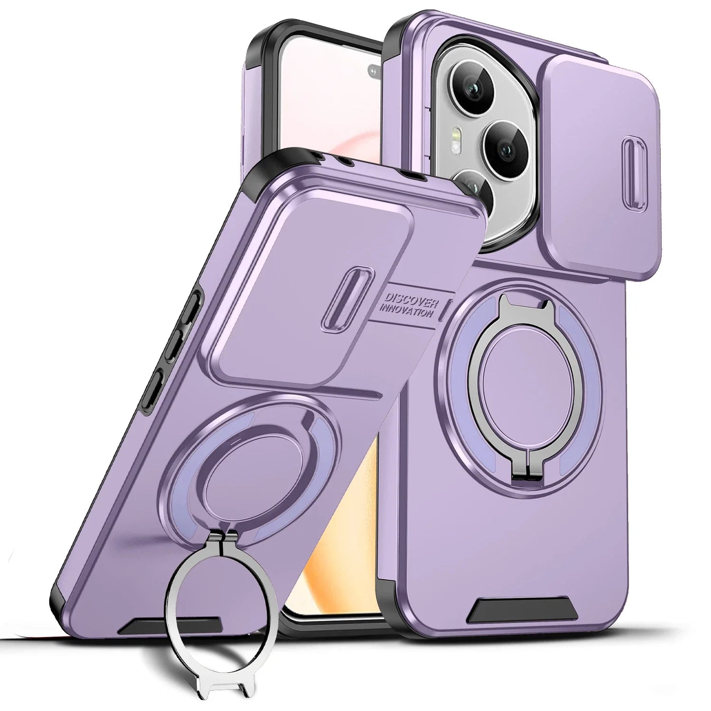 Shockproof Magnetic Case for Honor 400 Pro 5G Slide Camera Lens Ring Stand Protect Cover for Honor 400 Lite X9C Magic7