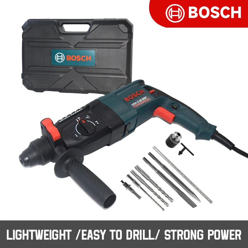 BOSCH GBH Industrial Rotary Hammer Drill with Accessories & 360° Handle
