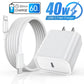 40W Fast Charger For iPhone 14 13 12 11 Pro Max X XS iPad USB Type C Fast Charging Data Cable Phone Charger Set Accessories