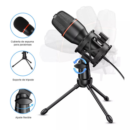 Condenser USB Wired Microphone – Professional Gaming & Streaming Mic for PC, Laptop, Podcast with RGB