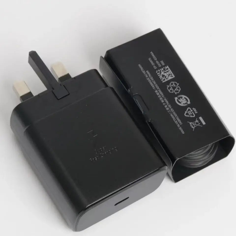 SAMSUNG 45W PD Super Fast Charger EU/US/UK Plug For Galaxy S24 S23 Note20 Ultra 10 Plus A55 A53 A54 F56 F55 A36 & 5A USB C Cable