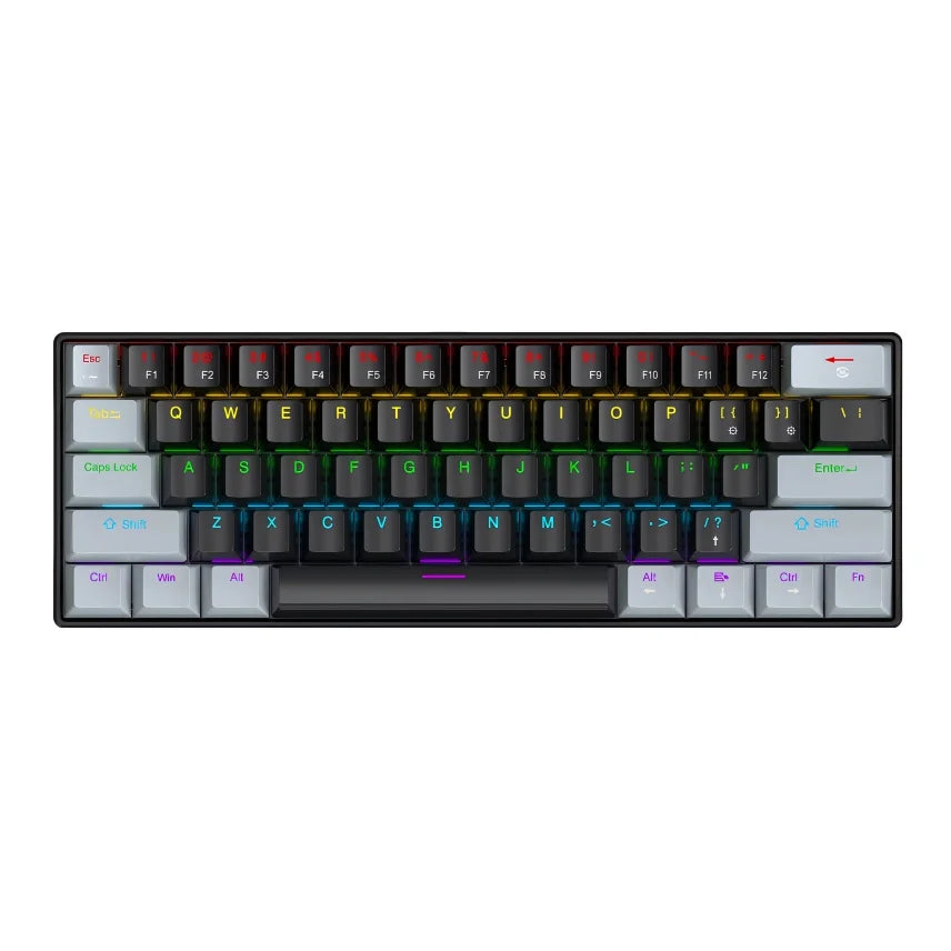 APAYADO K61 Wired 60% Mechanical Keyboard – RGB Backlit, Phantom Switches, Compact Gaming