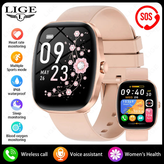 LIGE 2025 Men Smart Watch Women Health Monitor Bluetooth Call Sports Fitness Waterproof Physical Health Ladies Gifts