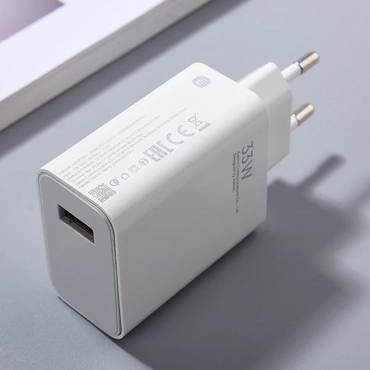 Xiaomi 33W Fast Charger Turbo EU Adapter For Redmi 15 15C Note 9 10 11 12 Pro Poco M7 Plus M5S M6 M4 X3 Usb Type C Cable