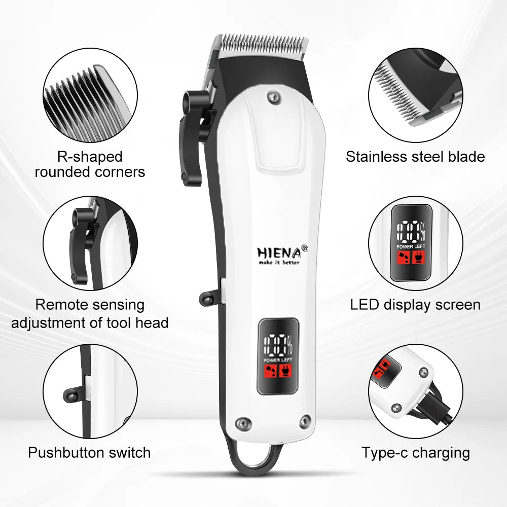 Professional Hair Cutting Machine Set – LED Digital, Electric Scissor & Shaver Kit