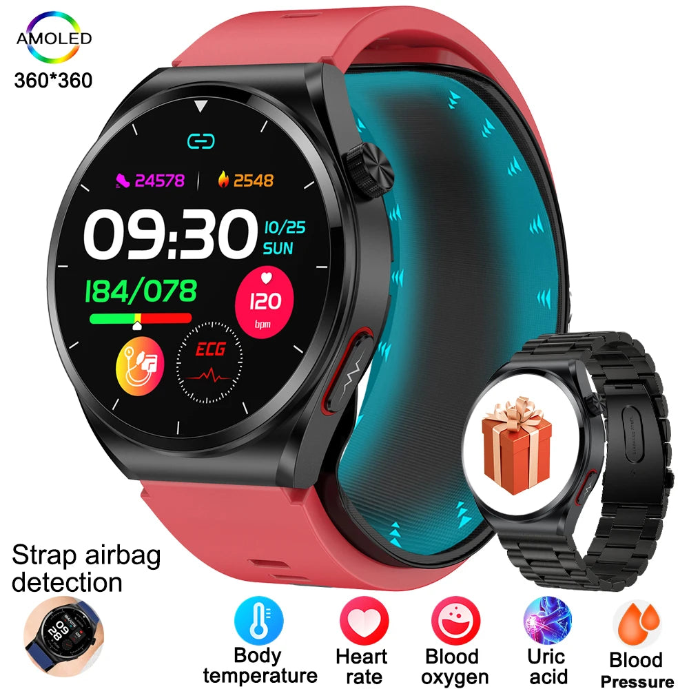 Smart Watch 2025 New For huawei Airbag air Pump ECG Blood Pressure watch Uric Acid  Lipids health mens waterproof