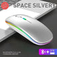Wireless Rechargeable Silent LED Backlit Mouse – Dual Mode Bluetooth & 2.4GHz