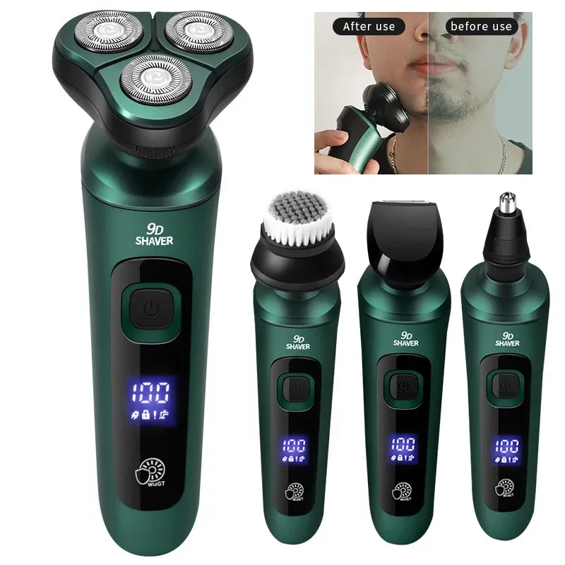 Smart Electric Shaver – LCD Display 3-Head Floating USB Rechargeable Razor