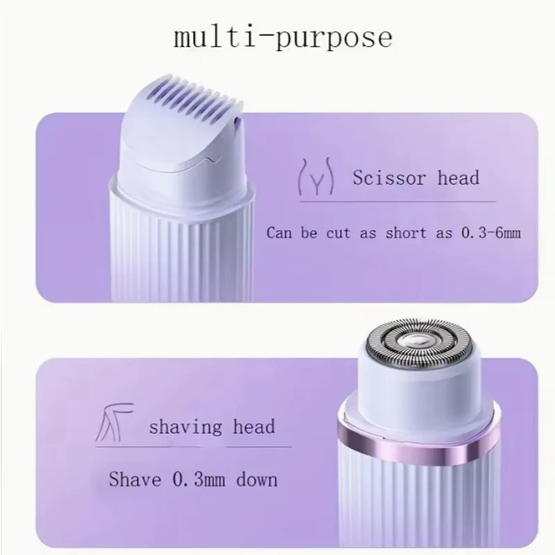 2-in-1 Waterproof Electric Shaver for Women – Bikini Hair Trimmer, Wet & Dry, Rechargeable