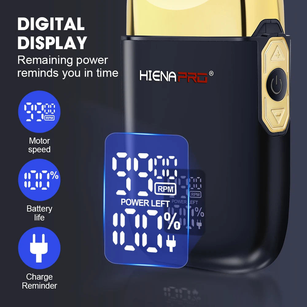 HIENA Professional Electric Shaver for Men – Rechargeable Hair Clipper with Metal Housing