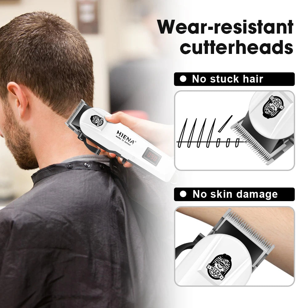 Professional Hair Cutting Machine Set – LED Digital, Electric Scissor & Shaver Kit