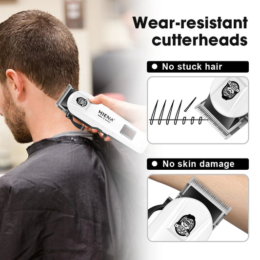 Professional Hair Cutting Machine Set – LED Digital, Electric Scissor & Shaver Kit