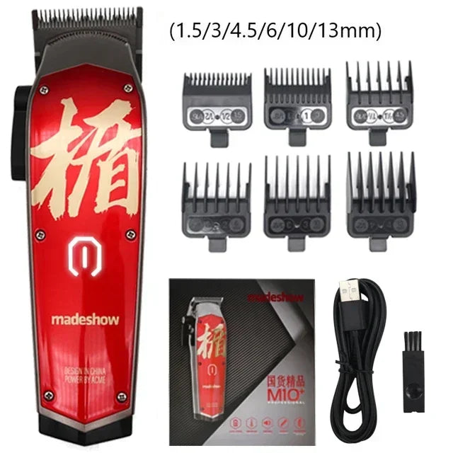 Madeshow M10/M11 Professional Hair Clipper – Titanium Ceramic Blade, 7000RPM Salon Trimmer