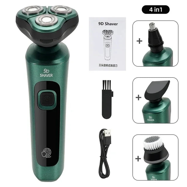 Smart Electric Shaver – LCD Display 3-Head Floating USB Rechargeable Razor