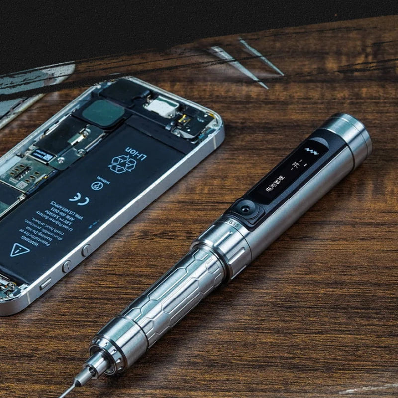 MINIWARE ES15S Smart Motion Control Electric Screwdriver – USB Rechargeable with 24pcs Bit Set & LED Light