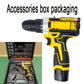 Lithium Electric Drill & Screwdriver Set with Accessory Box