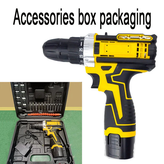 Lithium Electric Drill & Screwdriver Set with Accessory Box