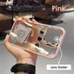 Lens Metal Ring Protector Stand Phone Case For IPhone 17 16 15 14 13 12 Pro Max Camera Glass Lens Protection Transparent Cover