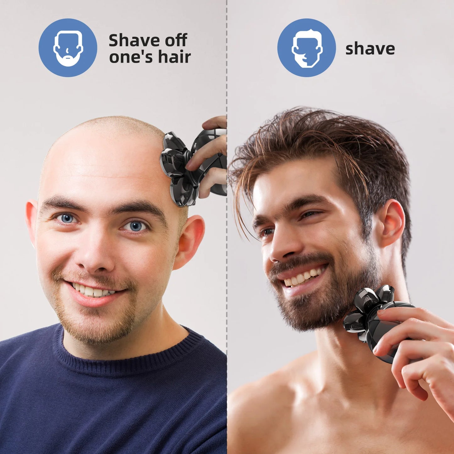 6D Magnetic Levitation Electric Hair Shaver – Type-C Fast Charging, LED Display, Wet & Dry