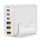120W GAN Multi USB Fast Charging Station 6 Port Hub Type C Charger PD Smart For iPhone Samsung Xiaom