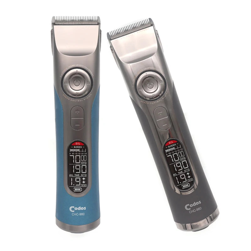 Professional Rechargeable Hair Clipper – LCD Display, Titanium Blade, 3–25mm Nozzles