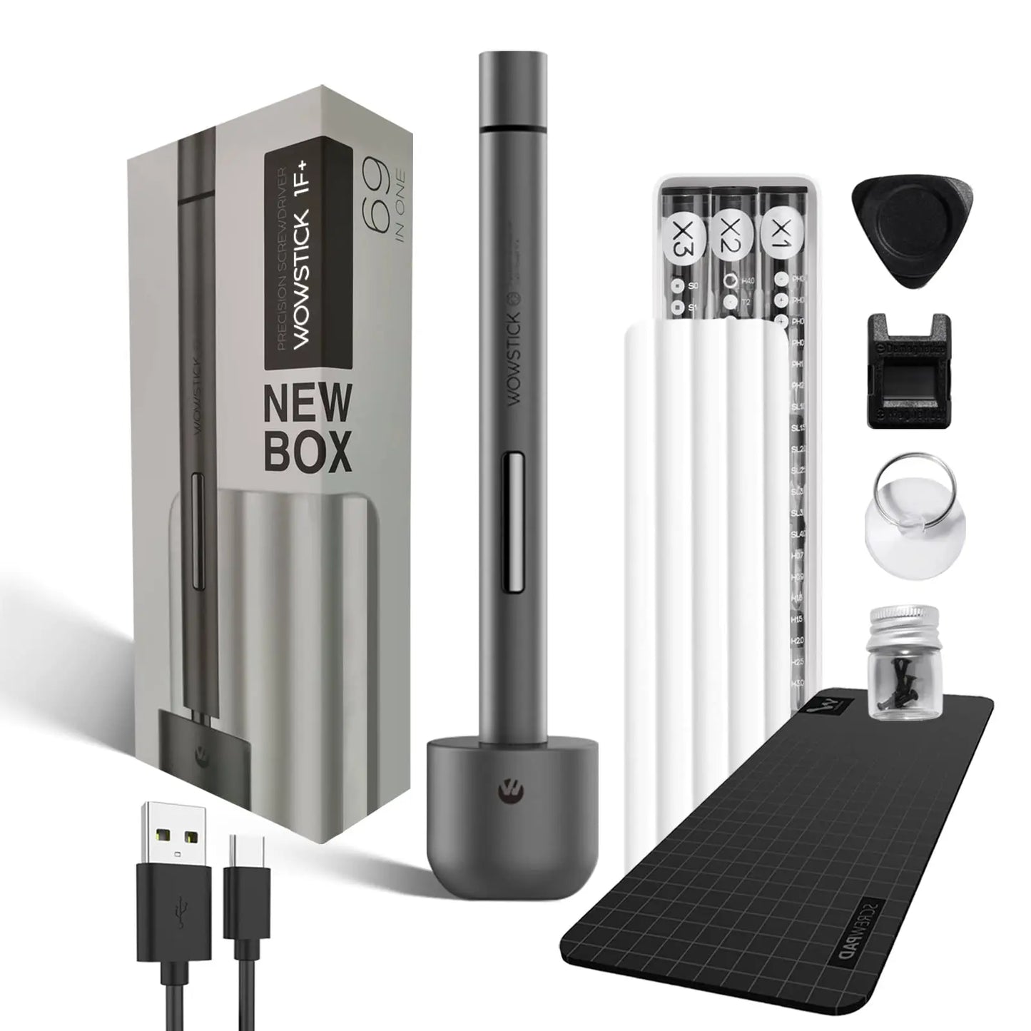 Original Wowstick 1F+ Pro 64-in-1 Electric Screwdriver – Cordless Lithium Rechargeable LED Repair Kit