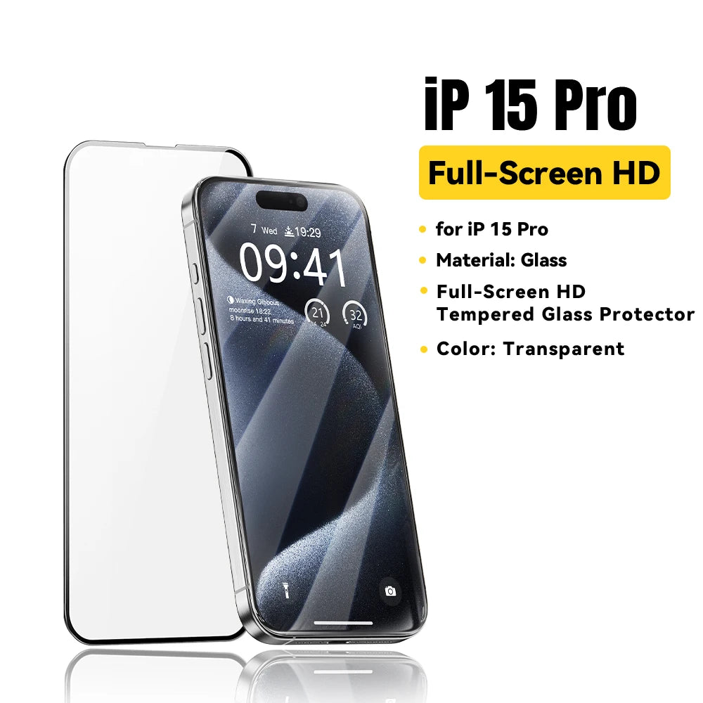 Essager Screen Protector for iPhone 16 15 14 13 Pro Max Plus 2Pcs HD Drop-proof And Dust-proof Tempered Glass Film Transparent