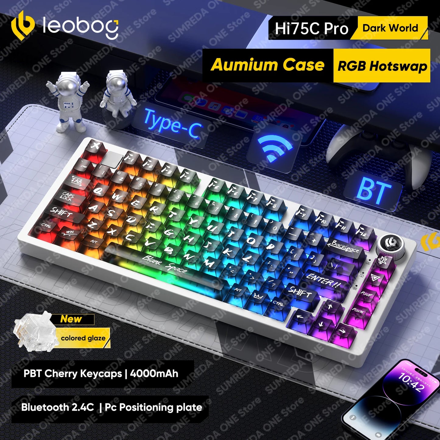 Leobog Hi75C Pro Wireless Mechanical Keyboard – 75% Layout, RGB, BT & 2.4G Wired