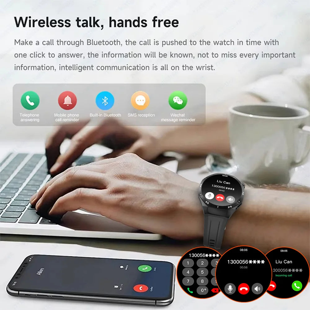 LAXASFIT 2025 New Smart Watch Men's 1.52 HD Screen Bluetooth Talk Heart Rate Monitor Men Women NFC Outdoor Sports