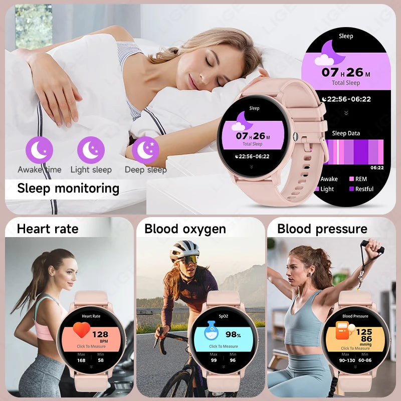 LIGE Smart Watch Women Men Bluetooth Call Sports Fitness Heart Rate Health Monitor Ladies For Android iOS