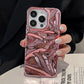 Luxury Electroplate Silvery 3D Wrinkle Phone Case For iphone 17 Air 16 15 14 Plus 13 11 12 Pro Max Water Ripple Shockproof Cover