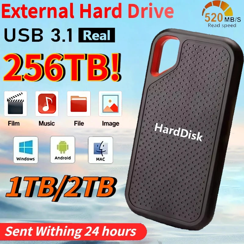Portable External Hard Drive & SSD – 1TB/2TB/4TB USB 3.2 for Laptop, PC & Mac