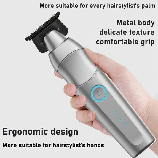 TF-617 Professional Hair Clipper – Zinc Alloy Body, DLC Blade, 7000RPM