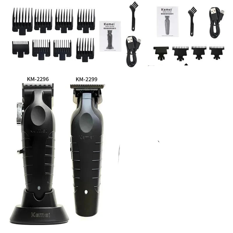 Kemei 2299/2296 T95 Professional Hair Clipper – Cordless Trimmer & Foil Shaver