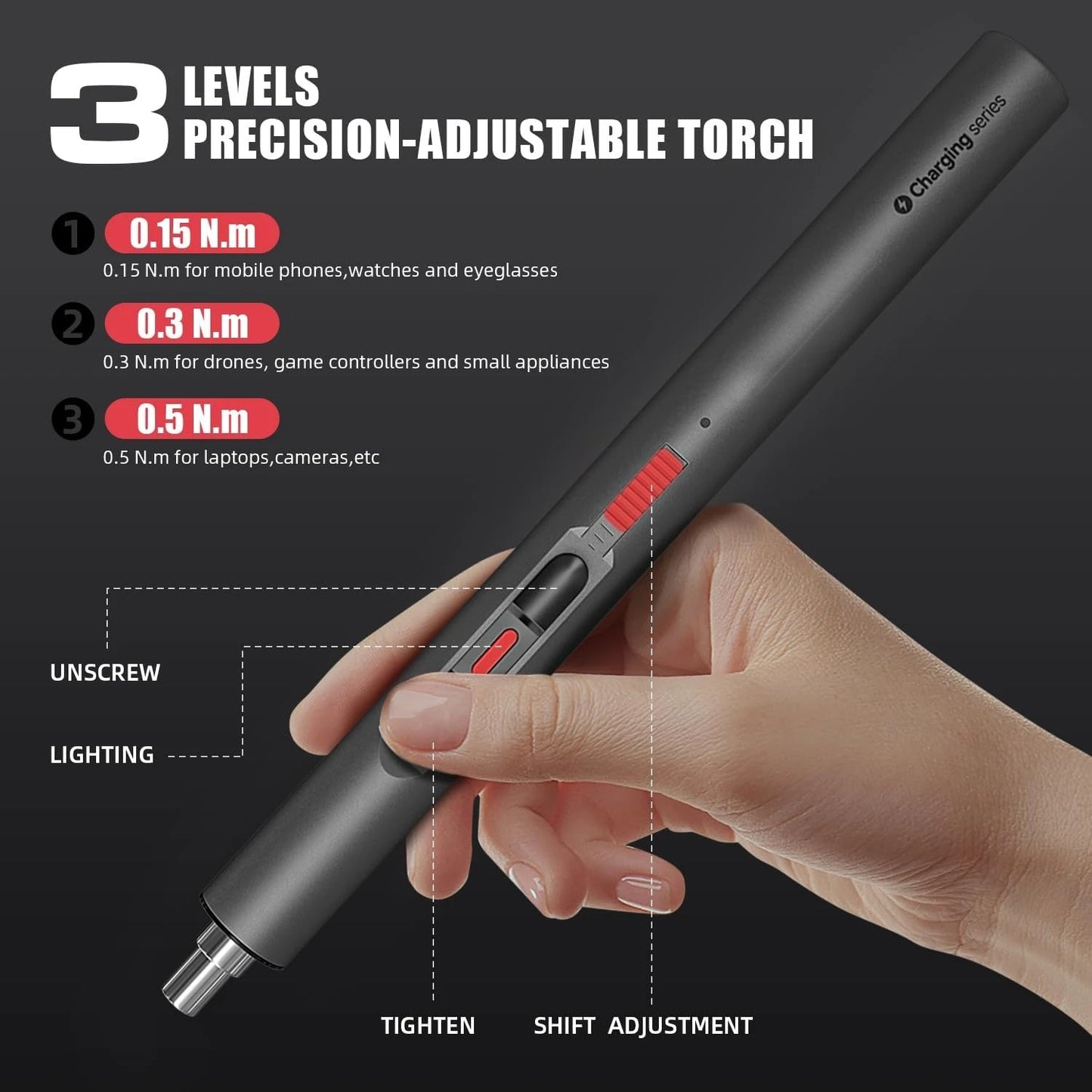 CreationSpace 3.7V Electric Precision Screwdriver Set – 60 Magnetic Bits, Type-C Charging for Gamepads, Phones & Watches