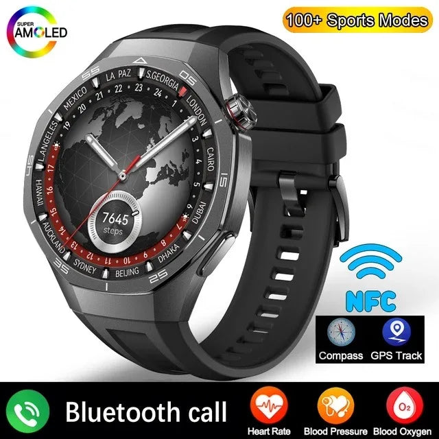 LAXASFIT 2025 New Smart Watch Men's 1.52 HD Screen Bluetooth Talk Heart Rate Monitor Men Women NFC Outdoor Sports