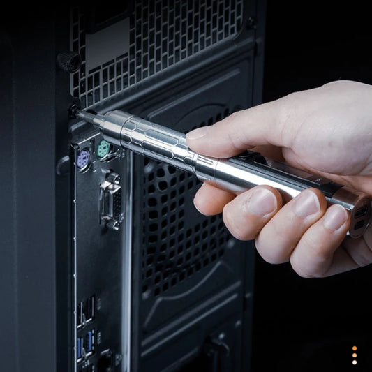 MINIWARE ES15S Smart Motion Control Electric Screwdriver – USB Rechargeable with 24pcs Bit Set & LED Light