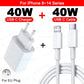 PD 40W Fast Charger For iPhone 11 12 13 14 15 16 Pro Max XR X XS 8 Plus USB C Fast Cable Plug Phone Accessories