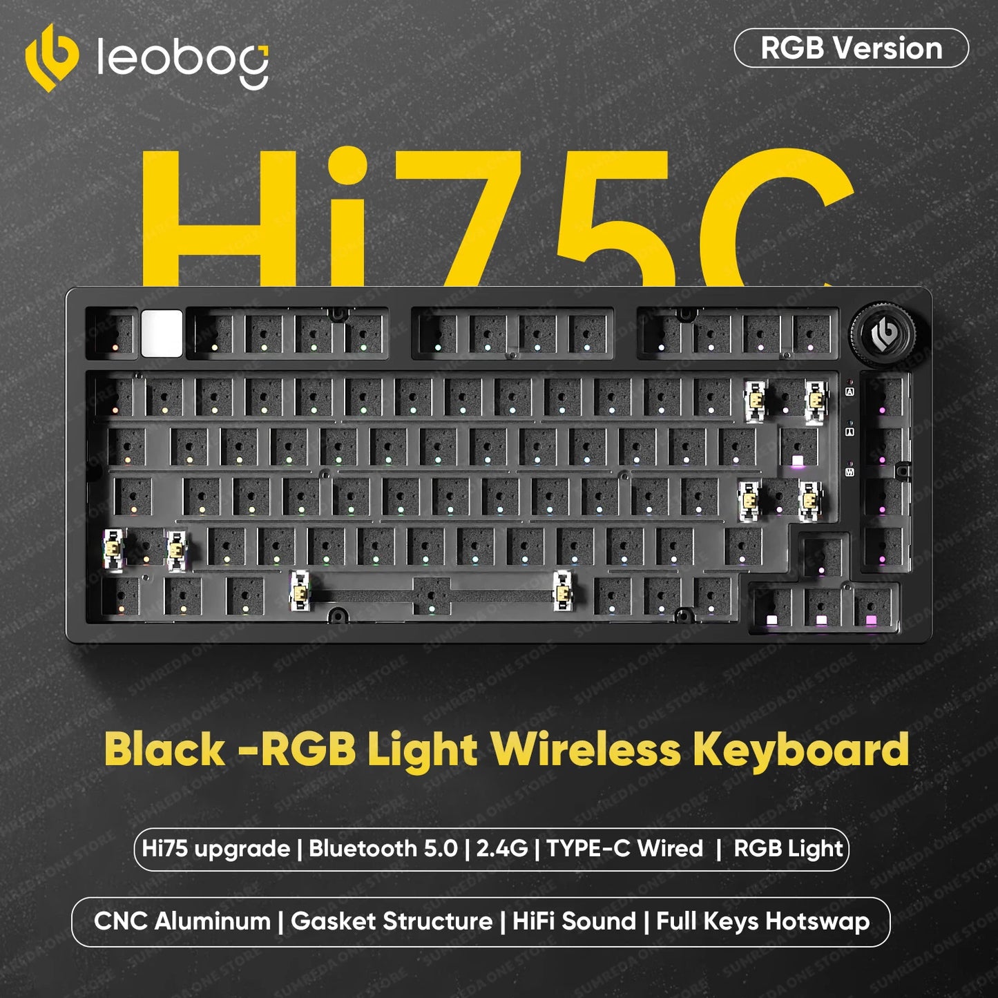 Leobog Hi75C Pro Wireless Mechanical Keyboard – 75% Layout, RGB, BT & 2.4G Wired