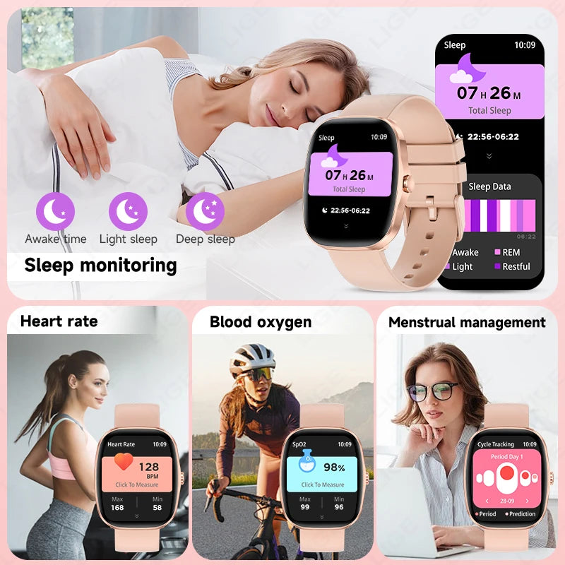 LIGE 2025 Men Smart Watch Women Health Monitor Bluetooth Call Sports Fitness Waterproof Physical Health Ladies Gifts
